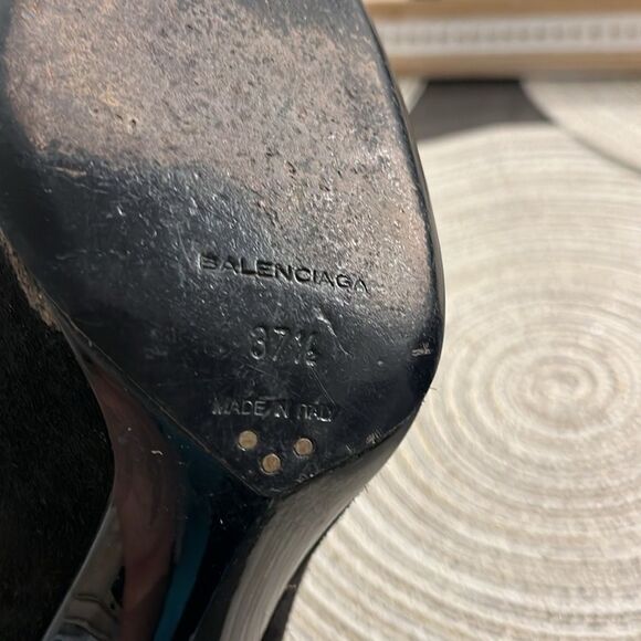 Balenciaga Black Suede Ankle Boots Size 7.5 - Picture 2 of 15